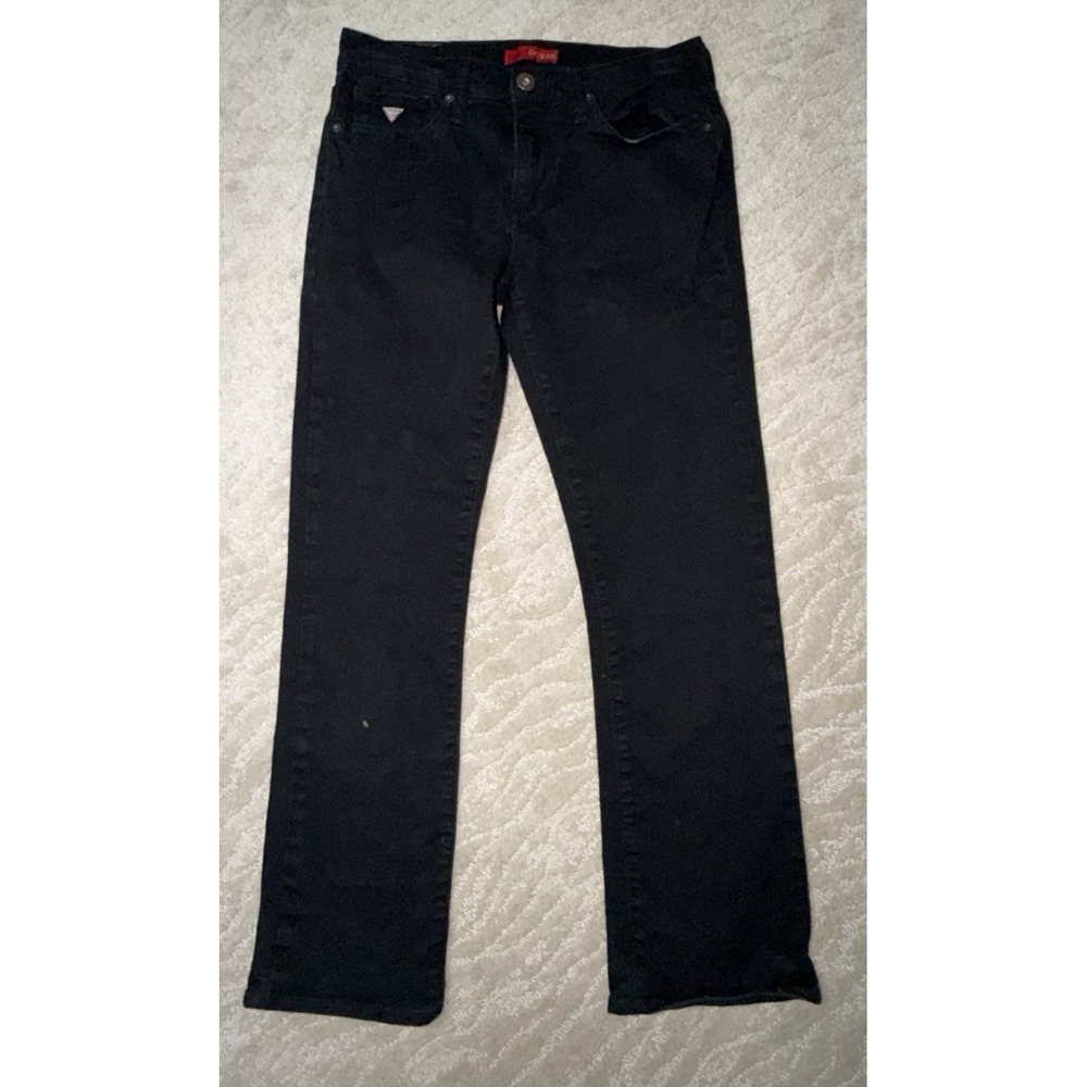 Guess Jeans Slim Straight Black Denim Pants‎ Mens 33x30 Stretch (2Q-7)